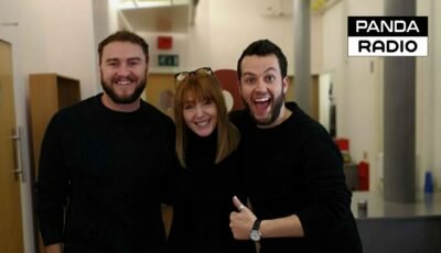 Gerry and Dave with Yvette Fielding