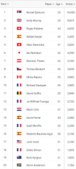 Current Men’s Tennis Rankings and Their Implications