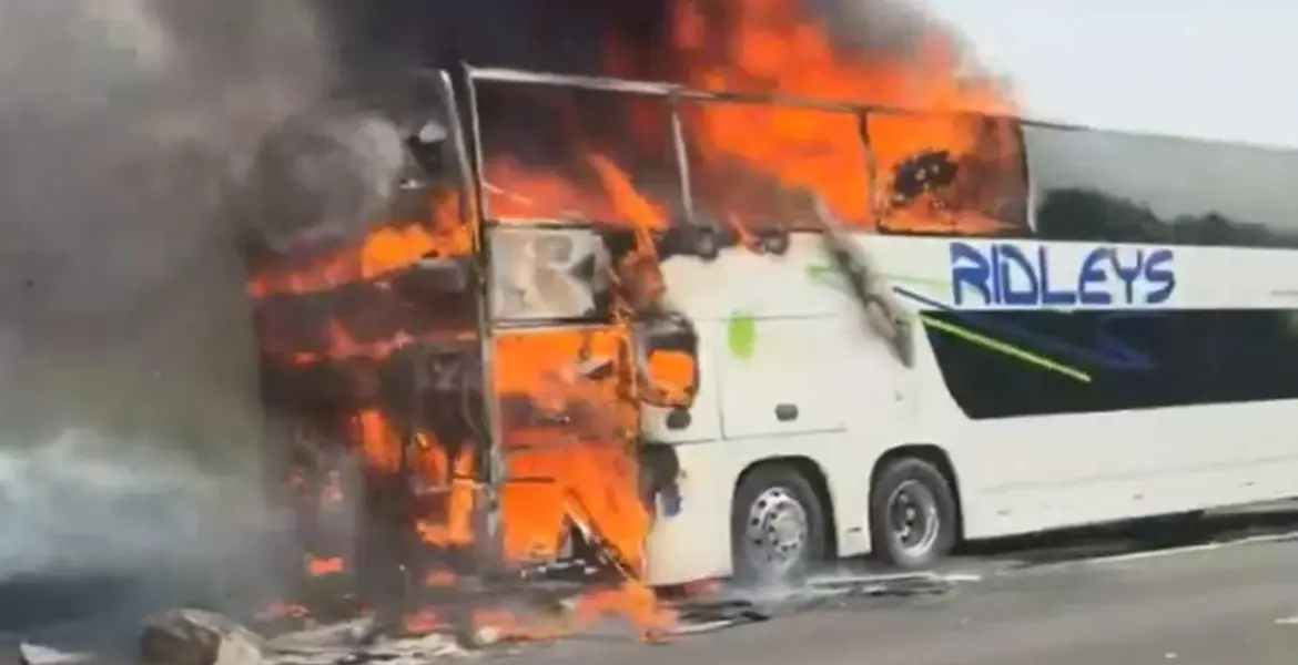 coach fire m6 — GB news