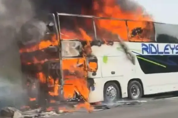 coach fire m6 — GB news